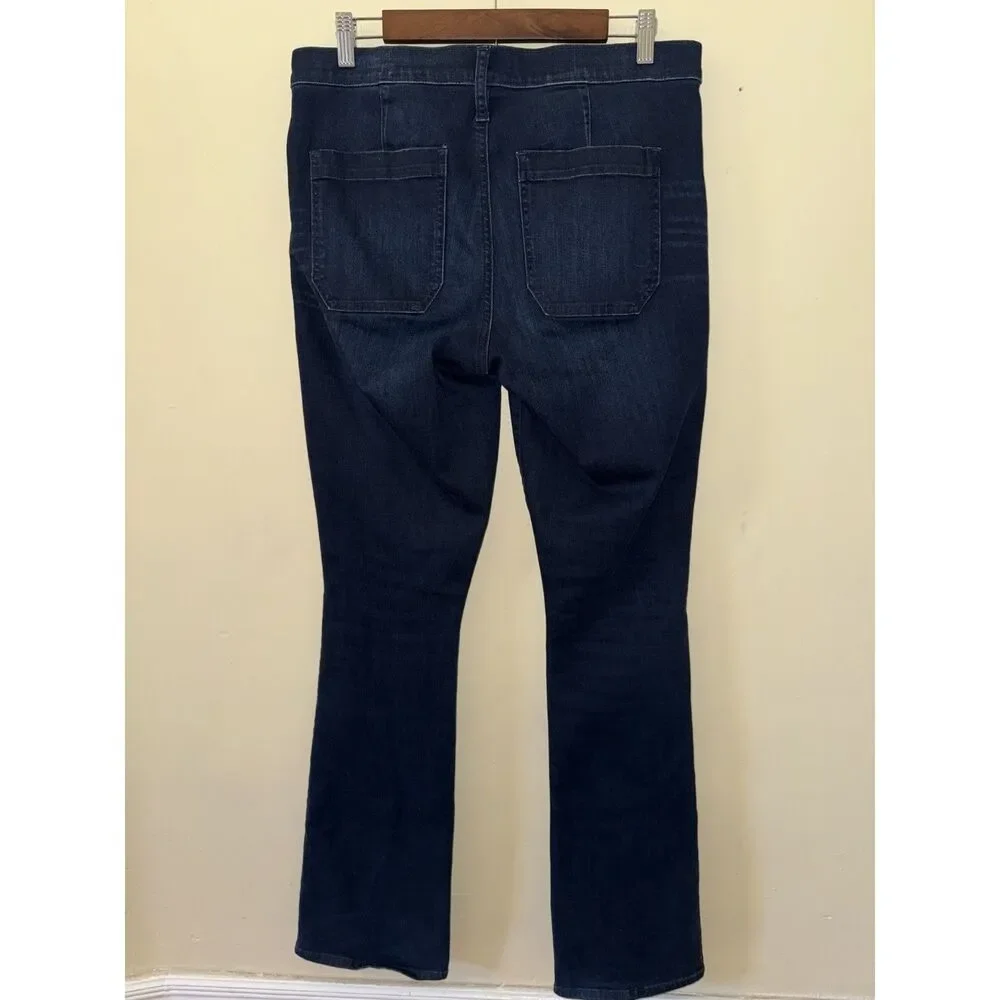 GAP 1969 Baby Boot Jeans 31 Tall Dark Wash Front Patch Pocket Bootcut Denim